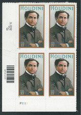 Scott  #3651... 37 Cent...Harry Houdini... Plate Block