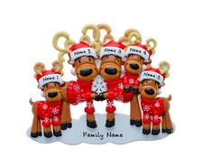 PERSONALIZED Mr.  Mrs. Reindeer Family - Family of 5 Christmas Ornament Gift