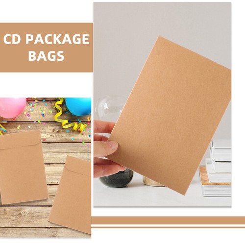 100 Pcs Kraft Paper CD Bag Dvd Disc Storage Pouch Holder Sleeves - Photo 11/12