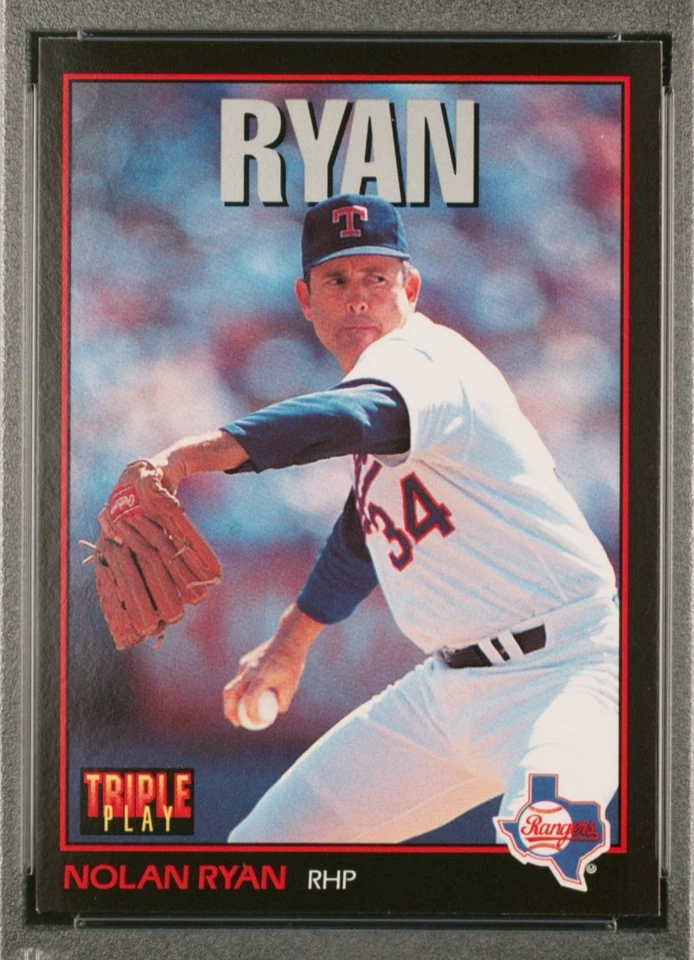 1993 TRIPLE PLAY NOLAN RYAN #96 BASEBALL CARD TEXAS RANGERS HOF | PSA 8 NM-MT - Image 2 of 4