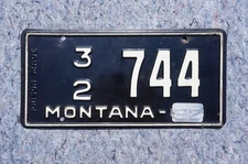 1958 MUSSLESHELL County MONTANA License Plate # 32 - 744