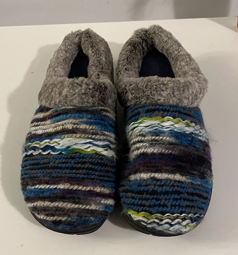 Dearfoams Memory Foam Faux Fur Trimmed Slippers  Women’s Sz L (9-10) - Image 3 of 4