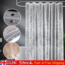 180*200cm Extra Long Shower Curtains Drop Semi Transparent with 3 Magnets UK NEW