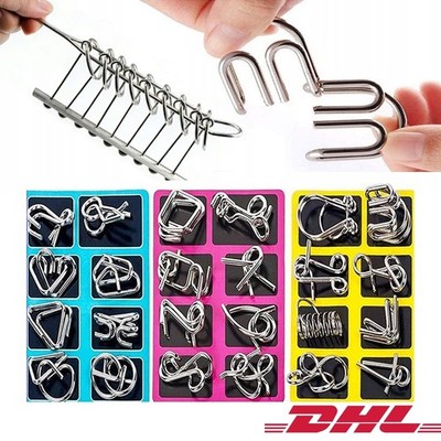 Knobelspiele Set 24 Stück, IQ Puzzle Geduldspiele Set 3D Brainteaser Metall