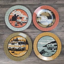 Vintage CAMP CASUAL Melamine Dish Set 12 Piece Dish Set Camping RV Retro Camper