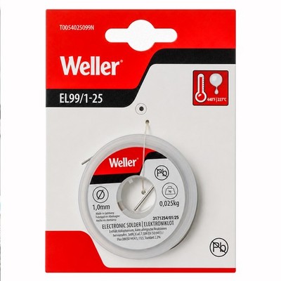 Weller EL99/1-25 Elektroniklot bleifrei Lötdraht 1,0mm 25g Sn99,3Cu0,7