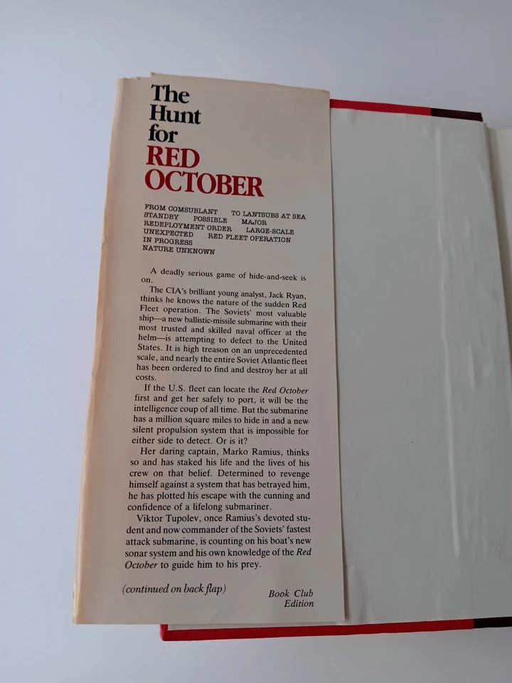 The Hunt For Red October By Tom Clancy 1984 Edition Naval Institute Press - Image 2 of 4