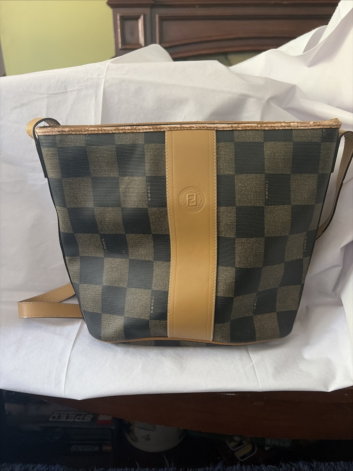 Vintage 1990’s Fendi Crossbody Bag Brown Leather