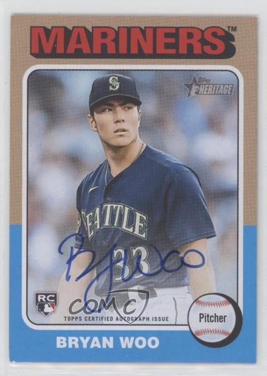 2024 Topps Heritage Real One Auto Bryan Woo #ROA-BW Rookie Auto RC hb8