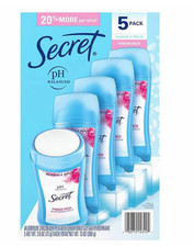 Secret Invisible Solid Antiperspirant and Deodorant - Powder Fresh, 5 pk