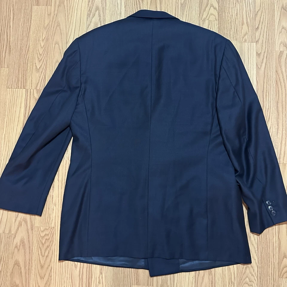 Corneliani 52 8C Double Breasted Wool Navy Blue Jacket Blazer Coat Made In Italy - Image 2 of 4