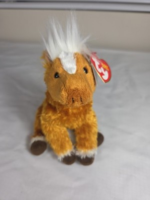 Ty Beanie Baby DURANGO the Horse Palomino Pony Blaze Face White Socks.