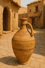 Antique Turkish Olive Jug – Handcrafted Terracotta 19.75” Rustic Amphora Pot