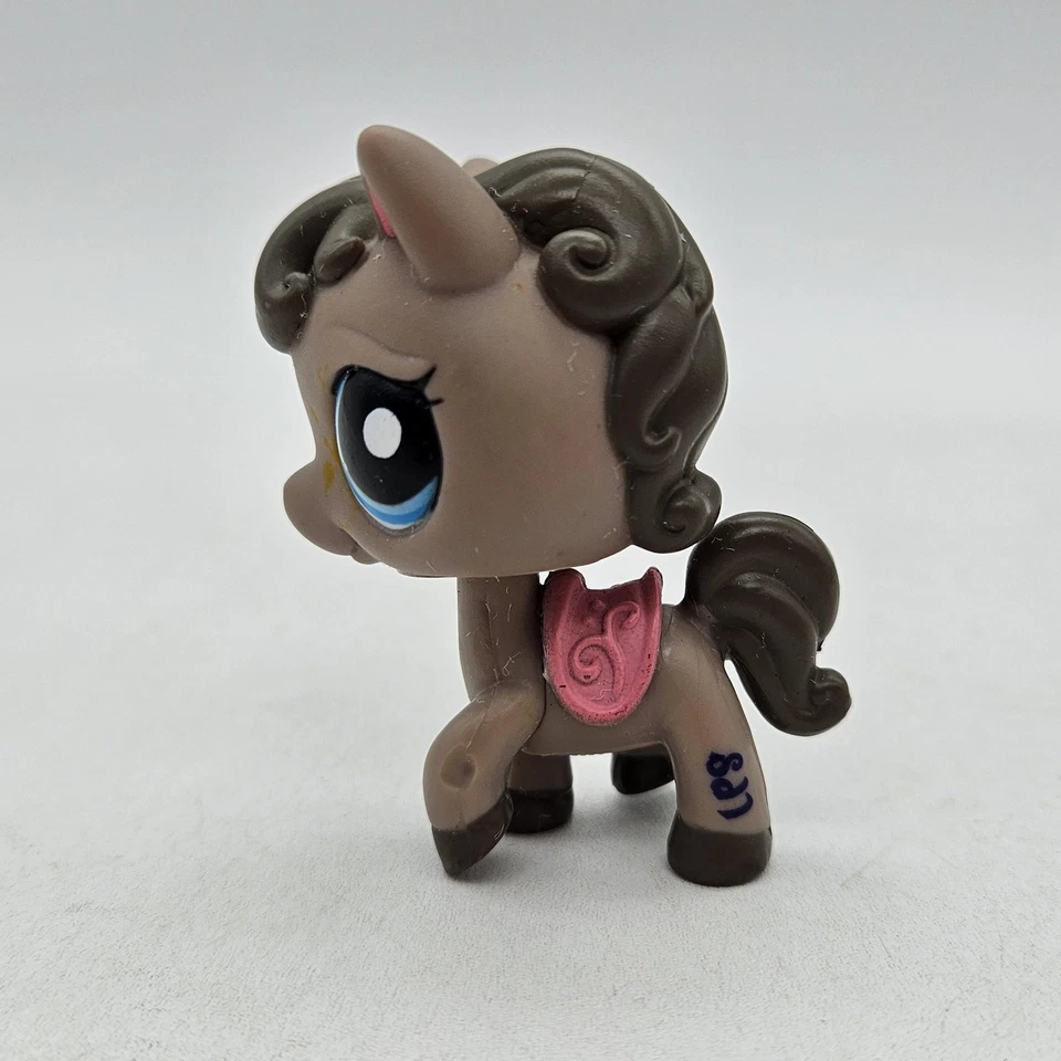 Фигурка Hasbro Littlest Pet Shop LPS пони лошадь жеребенок карие голубые глаза 2007 C0291B - Изображение 2 из 4