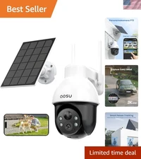 Easy Install Solar Powered Security Camera with Full-Color Night Vision