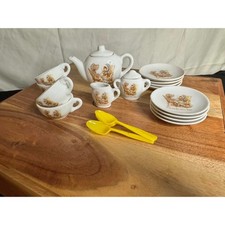Holly Hobbie Vintage Miniature Tea Set White Friends Are Fun 17pc Japan Toy