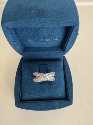   LUXURIOUS PONTE VECCHIO GIOIELLI ITALY CRISS-CROSS DIAMOND RING  