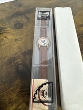 Vintage Disney Time Works Mickey and Goofy New Brown Leather Band Rare