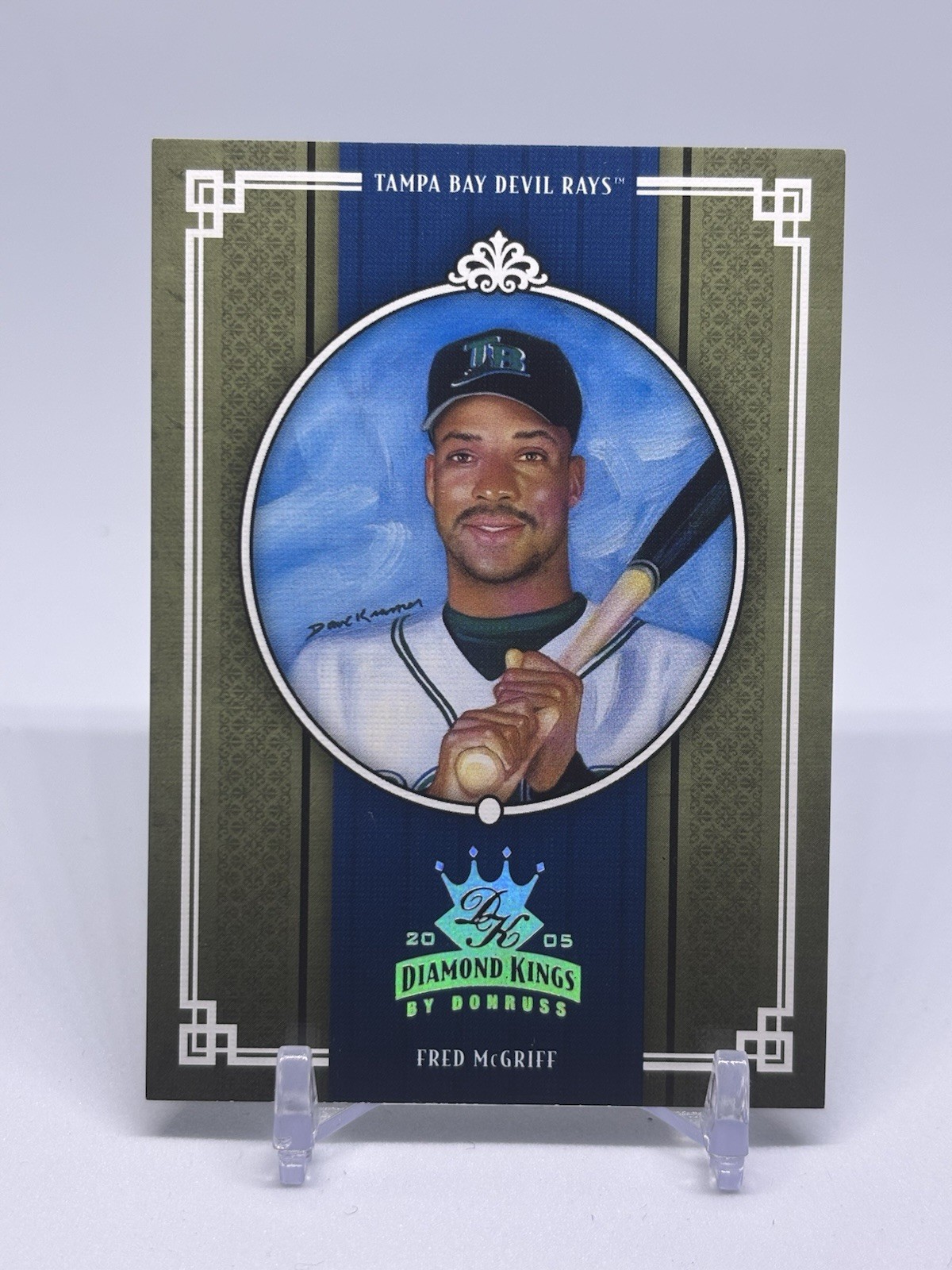 2005 Donruss Diamond Kings Blue Framed Black & White /50 Fred McGriff HOF Tampa