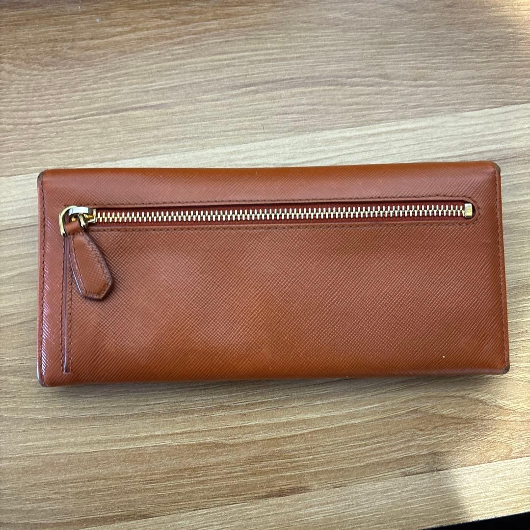 PRADA 1M1132 Saffiano Leather Long Wallet RAME Orange 19x9cm With Box Guarantee thumbnail 2