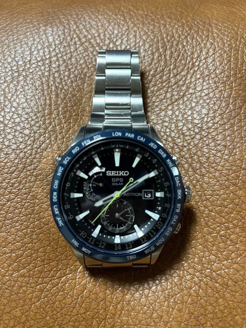 SEIKO Astron 7X52-0AE0 Black Dial GPS Solar Men's Watch Used