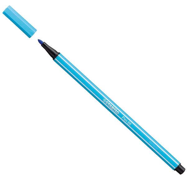 Pennarello Pen 68 Stabilo - 1 mm - 68/57 (Azzurro Conf. 10)