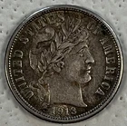 1913 10c Barber Dime ~ UNC  - Nice Coin  Original  #95