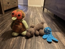 Crochet Animals Plushie Set of 3 seal, Penguin And Octopus  4 Tentacles .