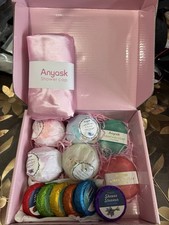 Anyask Bath Gift Basket Set Shower Cap, Diamond Soap, Bath Bombs, Lavender, Oce  