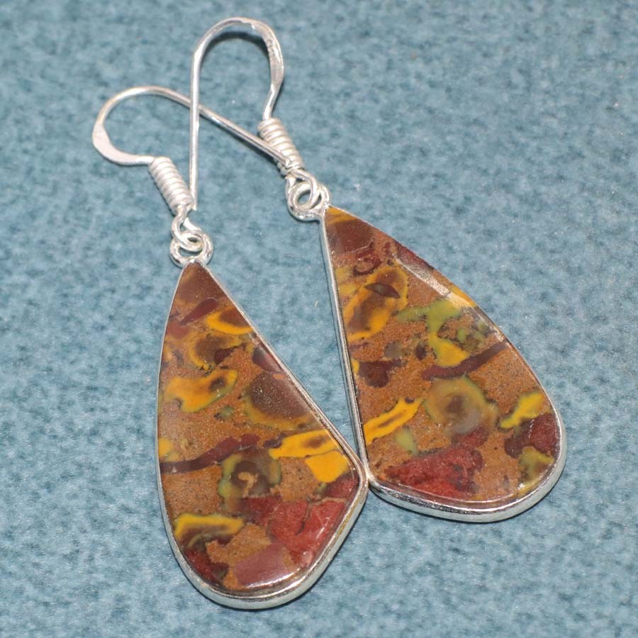 925 Silver Plated Fruit Jasper Earrings 2