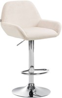 Barhocker Braga Samt Chrom Creme