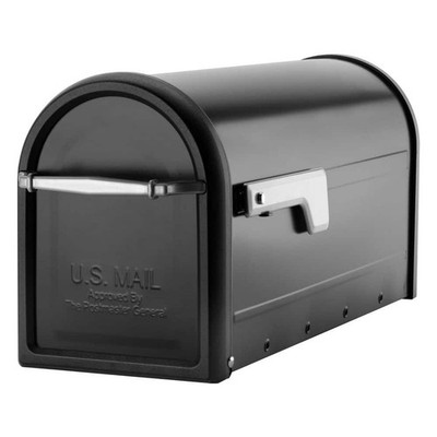 Architectural Mailboxes Chadwick Black Medium Steel Post Mount Mailbox w/ Handle