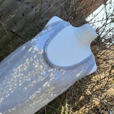 BNWT ZARA Silver Sequin Sheer Mermaid 90s Y2K Style Top Cami Vest XL