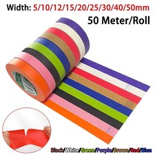 50M Coloured Masking Tape Easy Tear DIY Craft Width 5/10/12/15/20/25/30/40/50mm