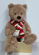 Jellycat Medium Bumbly Bear with Stripped Scarf Winter Retired