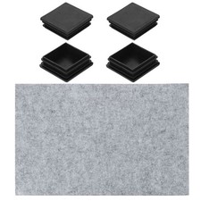 4Pcs 50mm/1.97" Square Plastic Plugs with Furniture Felt Pad Tubing End Cap