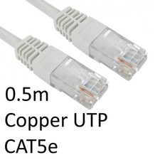 Image of RJ45 (M) to RJ45 (M) CAT5e 0.5m White OEM Moulded Boot Copper UTP Network Cable