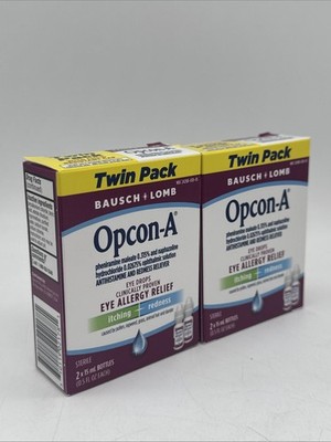 Bausch + Lomb Opcon-A Eye Allergy Relief Itching & Redness Eye Drops 2 TWIN PACK