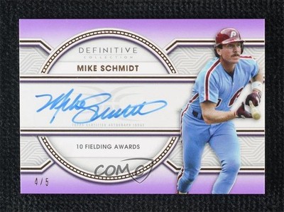 2022 Topps Definitive Collection Legendary Purple 4/5 Mike Schmidt Auto HOF 0l2