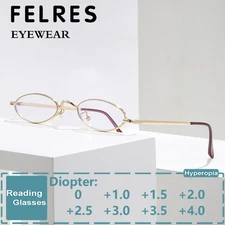 Women Oval Blue Light Blocking Reading Glasses Small Frame Presbyopic Readers