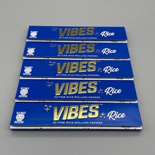 5 Packs Vibes Rice King Size Slim Rolling Pap...