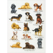Dimensions Dog Sampler Cross Stitch Kit 10" x 14" Pet Puppy 70-35353 Aida needle