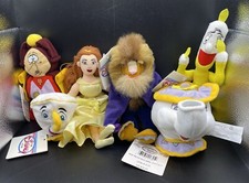 Disney Store MINI Plush Beanie  Set of 6 - BEAUTY AND THE BEAST  MWT