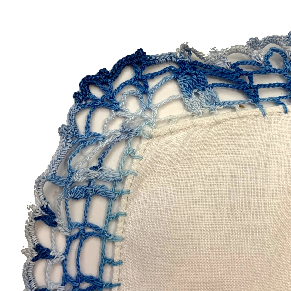 Pañuelo de boda Something azul lino borde de encaje vintage casa núcleo novia Foto 2 de 2