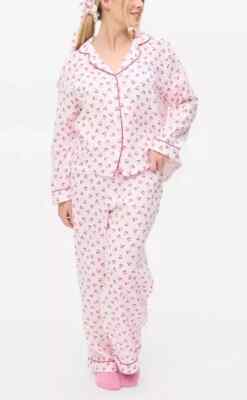 Bow Sainsbury Nightwear Sainsbury TU Cherry Print Double Cloth