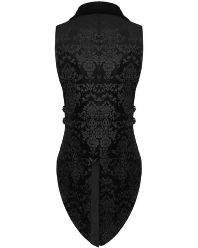 Punk Rave Mens Vest Waistcoat Tailcoat Black Velvet Gothic Steampunk Victorian - Picture 12 of 21