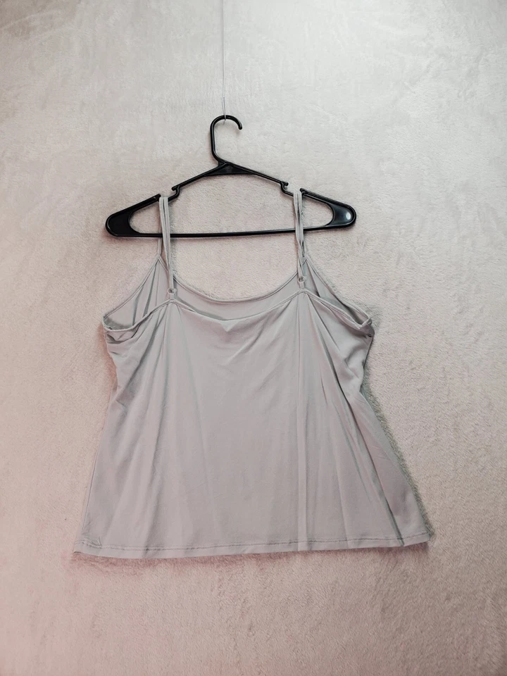 Camiseta sin mangas Alfani Cami para mujer gris ajustable correas de espagueti cuello redondo informal Foto 2 de 4