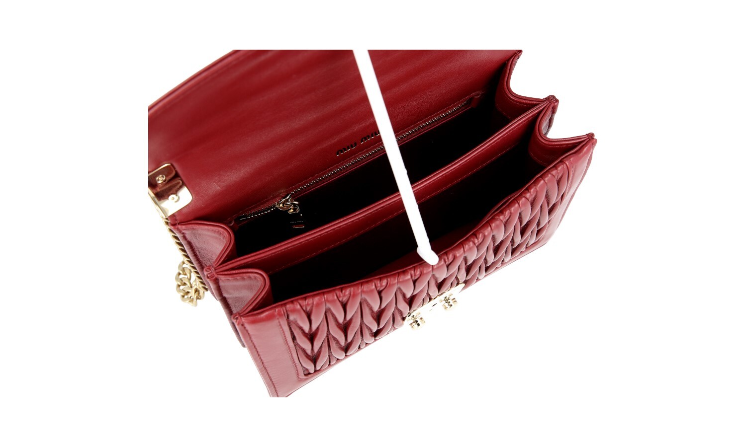 Authentic MIU MIU Burgundy Calfskin Shoulder Bag Handbag by PRADA image 10