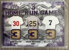 2021 Leaf Lumber 3 HR Games 1987 Joe Carter Mark McGwire Bill Madlock GU Bat 1/9