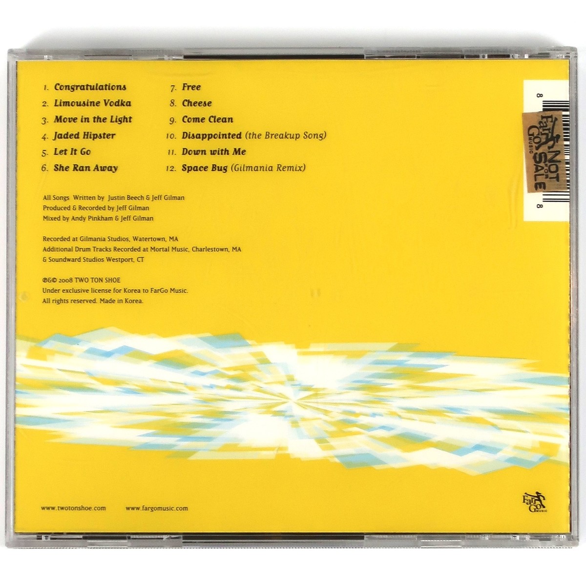 Two Ton Shoe - Never Cancel The Show CD Album Promo Korea Rock